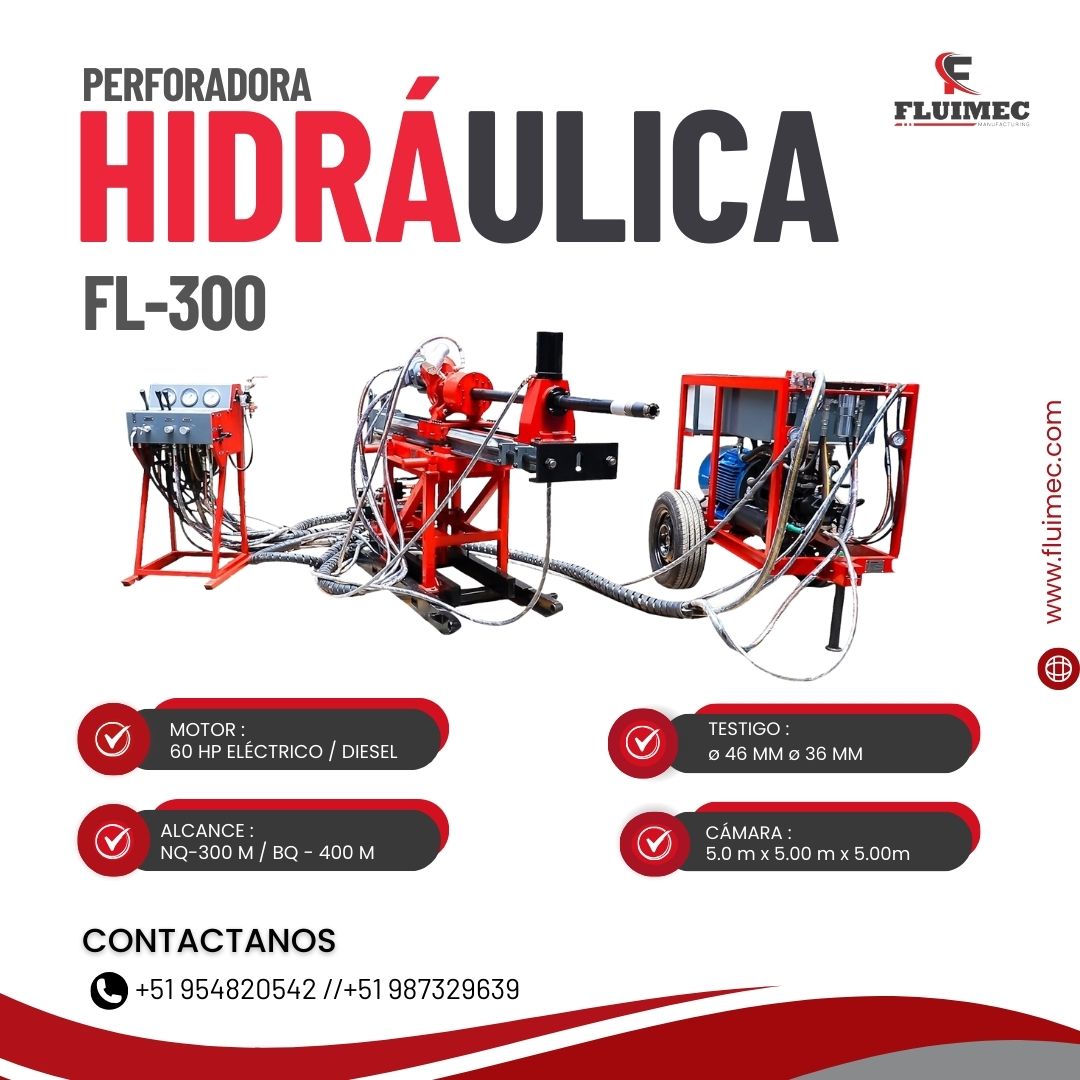 Perforadora FL-300 Trabaja con sistema WINCHE WIRE-LINE